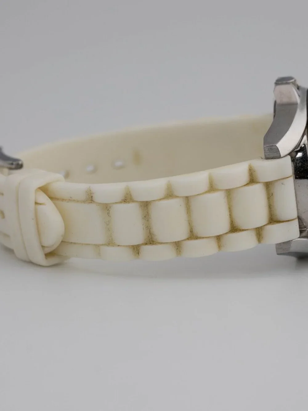 Fossil ES-2344 White Resin Crystal Bezel Quartz Analog Women's Watch New Battery